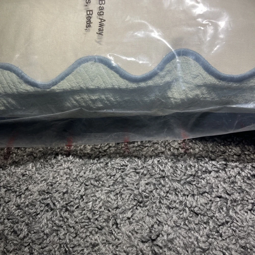 Sage Green Ruffled Edge Lumbar Support‎ Pillow With Removable Cover Brand New